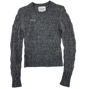 Marant Etoile Sweater Size 36 Charcoal Grey Good Fuzzy Distressed Knit